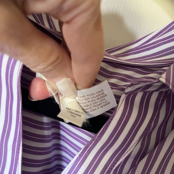 Chico’s Purple and White Stripe Blouse - Picture 7 of 9